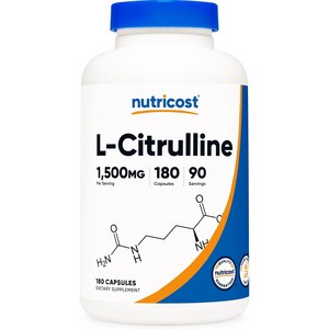 뉴트리코스트 L시트룰린 아르기닌대체 Citulline 근육 영양제 파워업 1500mg 180캡슐, 2개, 180정