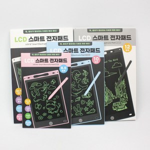 [날쌘거북이] LCD 8.5 10 12인치 스마트 전자패드 전자칠판 전자노트 드로잉패드 그림패드 태블릿 유아 어린이 메모장, 랜덤, 1개