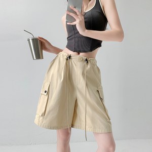 여성용 반바지 빅사이즈 카고 밴딩 5부 반바지 Women's Shorts