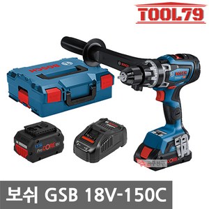 보쉬 GSB18V-150C 충전 임팩 드릴 8.0AH 4.0AH 해머 브러시리스 모터, 1개