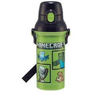 스케이터 물통 마인크래프트 Minecaft 480ml 어린이용 항균 플라스틱제 일본제 PSB5SANAG-A, 1개