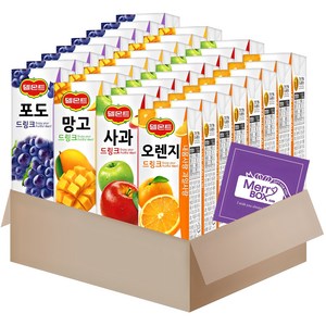 [메리박스] 델몬트드링크 32개 과즙 8+8+8+8 혼합세트, 드링크세트{오렌8+망고8+포도8+사과8}, 1개, 190ml