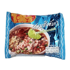 태국라면 WAIWAI 민스드 포크 톰얌 봉지 60g / Minced Pork Tom Yum Noodles 와이와이라면 똠얌, 1개