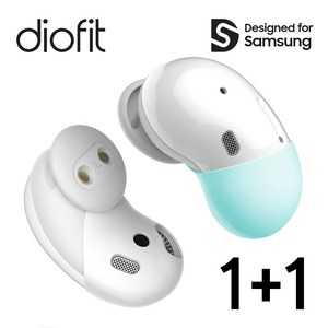 갤럭시 버즈 라이브 이어팁 디오핏 스킨캡 Galaxy Buds Live Eatip diofit SKINCAP 실리콘 슬리브 스키니, 화이트 +라이트 블루