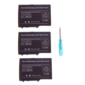 2000mahBattey fo DS Lite Nds Ndsl 3.7V Rechageable Lithium-ion Battey + Tool, 1 set of 3