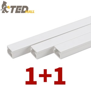 [TED MALL 1+1] 국산 비츠온 전선 몰딩 몰드 쫄대 사각 백색 화이트 2개 1세트, 2호