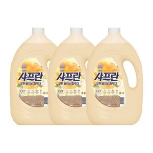 샤프란 아로마 섬유유연제 소프트 코튼 본품, 3.1L, 3개