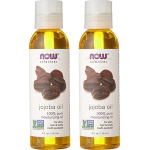 Now Foods Solutions Jojoba Oil 나우푸드 100% 퓨어 호호바 오일 4oz(118ml) 바디오일, 118ml, 2개