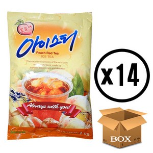 대호 복숭아 아이스티 고형차, 1kg, 1개입, 14개