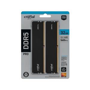 [마이크론] 마이크론 Crucial DDR5 PC5-44800 CL46 PRO 대원씨티에스 [32GB (16GB*2)] (5600), 2개