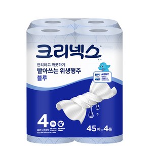 항균프레쉬블루 행주타올 45매4롤/휴지/행주, 4개입, 1개