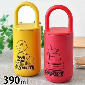 스누피 손잡이 스텐 텀블러 보온병 가벼운 선물 회사 컵 390ml, 레드, 1개