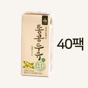 두보원 통콩두유 _콩을 통째로 갈아넣은 두유 다운 정통두유 달콤 고소 진한두유 효도선물 영양간식, 40개, 190ml