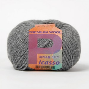 [슬로우플로우] 피카소울6ply 30g [보풀이 최소화된 울털실], 12 그레이, 1개