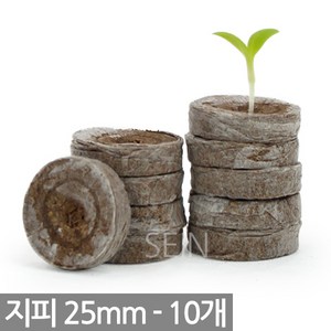 지피 원형 포트 6cm 10개 - 씨앗 새싹 모종 키우기 화분 식물 상토 배양토 피트모스 삽목 jiffy 발아 모종 원예, 01_SEIN_지피펠렛(25mm)_10개