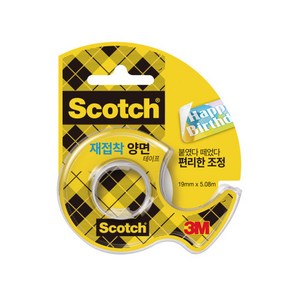 [3M] 재접착 양면 테이프 238 (19mm x 5m), 5개