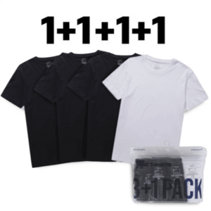 [백화점 매장판 / 판매자 슈렉(shoeek) / 판매자 주의해서 주문] 폴햄 기본 티셔츠 세트 3+1 남자 여자 남여공용 무지 이너 라운드 반소매 반팔 티셔츠 4PCS 1세트