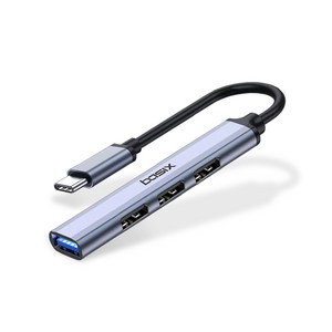 베이식스 C타입 4포트 USB 3.0 2.0 무전원 허브 BU4C