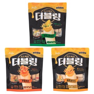 진주햄 천하장사 더블링 400g 치즈 소시지 3종 패키지, 1세트