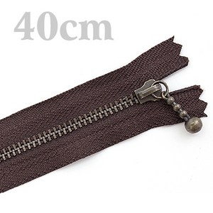 핸디로 YKK지퍼 40cm_고리일체형, 브라운, 1개