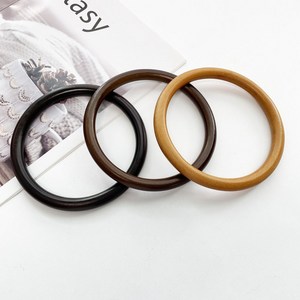 헤세드 [3컬러] 14cm 원형 우드링 우드핸들 가방손잡이(1쌍), 카멜, 1개