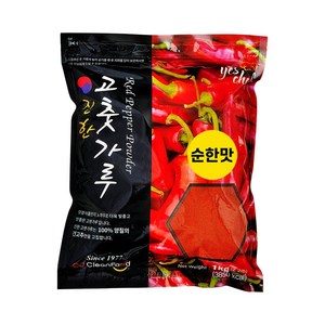 청정식품 HACCP 해썹 국산 햇 고춧가루 안매운 순한맛 어린이용 고운 고추가루, 1개, 1kg