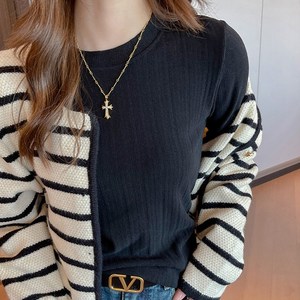 허블리 여성 베이직 기모 라운드 긴팔 티셔츠