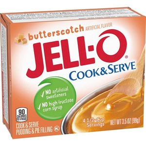 Jello 쿡 앤 서브 푸딩 앤 파이 필링 버터스카치, 99g, 1개