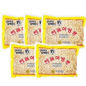 장수왕 짠돌이땅콩(짭짤이) /조미땅콩 간식 안주 중부시장도매 견과류, 1kg, 5개