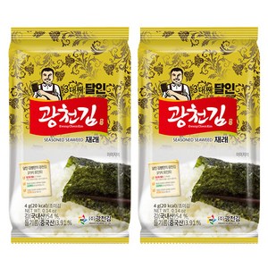 광천김 3대째 달인 재래 도시락김, 80g, 2개