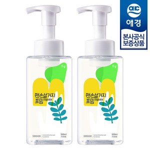 순샘 맨손설거지 포밍 주방세제 시트러스향, 2개, 500ml