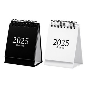 모던앳 2025 책상 탁상 달력 미니 데스크 캘린더 1+1 2024 포함, 화이트&블랙