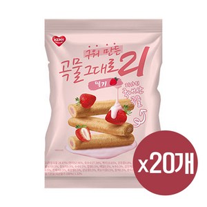 구워만든 곡물그대로 21 크리스피롤 딸기맛 20봉, 20개, 150g