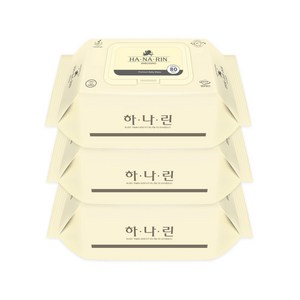 하나린 물티슈 / 도톰한 고급 물티슈, 3개, 80매입