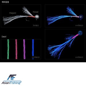 하이테나 틴셀 리얼 UV 타잉 스레드 야광, 스레드(UV), 1개