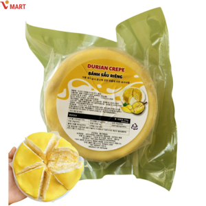 Vmart 두리안 크레페 케이크 durian crepe BANH CREPE SAU RIENG 450g, 1개