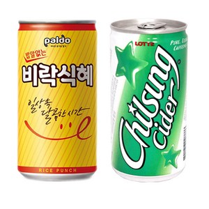 칠성사이다 190ml(30캔) + 밥알없는 비락식혜 175ml(30캔), 60개, 190ml