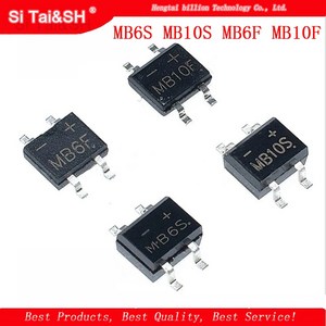 MB6S MB10S MB6F MB10F SOP-4 브릿지 정류기 50 개/로트, 50개