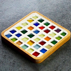 티코스터 만들기 컵받침DIY 우드 타일 컵받침대 키트, A레인보우(4), 1개