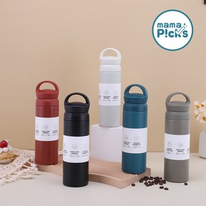 마마픽스 심플 스텐 텀블러 보온 보냉병, 500ml, D텀블러-카키, 1개