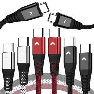 베리어 100W LED PD C to C타입 고속충전 케이블 3개입, 1.8m, 혼합색, 3개