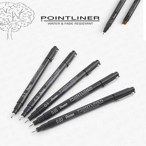 펜텔 POINTLINER 포인트라이너, 0.1mm BLACK