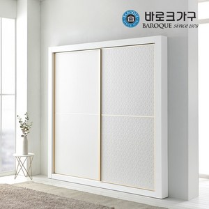 바로크가구 쉬츠 슬라이딩 7자 장롱세트 2070, 화이트골드_장롱 2통(960x2) 207cm 7자