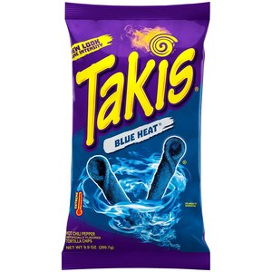 [미국 내수용]타키스 블루 히트 또띠아 칩스 280.7g Takis Rolled Blue Heat Totilla Chips - 9.9oz, 1개