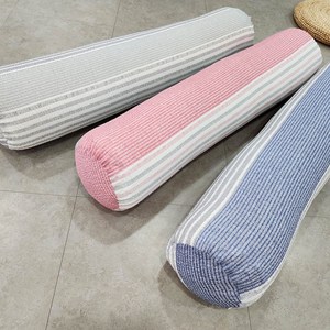 쭈앙 (커버) 시어서커 여름 사탕베게 커버 안고자는베개 커버 롱캔디 커버 캔디베개 사탕쿠션 커버, 스트라이프핑크