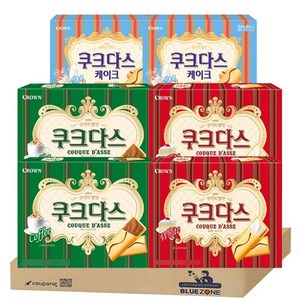 [블루존] 당보충 간식모음 쿠크다스 화이트 128g x 2개 + 커피 128g x 2개 + 케이크 77g x 2개, 1개