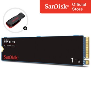 샌디스크 M.2 NVMe SSD PLUS 2280 PCle 3.0 3200MB/s / USB 증정, 1, 1TB