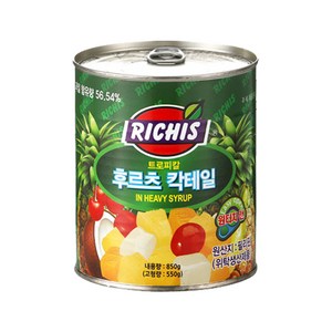 (주)동서 리치스 트로피칼 후르츠 칵테일, 850g, 6개