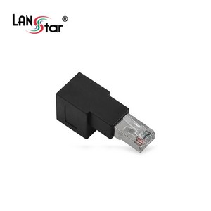 LANstar RJ45 랜 연장 하향 90도 꺾임 젠더/LS-RJ45GEN-DOWN/아래쪽 꺽임형/1Gbps 속도 지원/RJ45 8P8C 랜선 연장 꺽임형, 1개