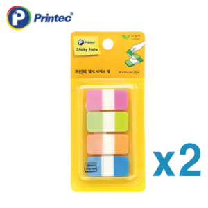 [스튜디오파미] Pintec 인덱스탭 형광4색_38x18mm_25매 IT3818-4N, 2개